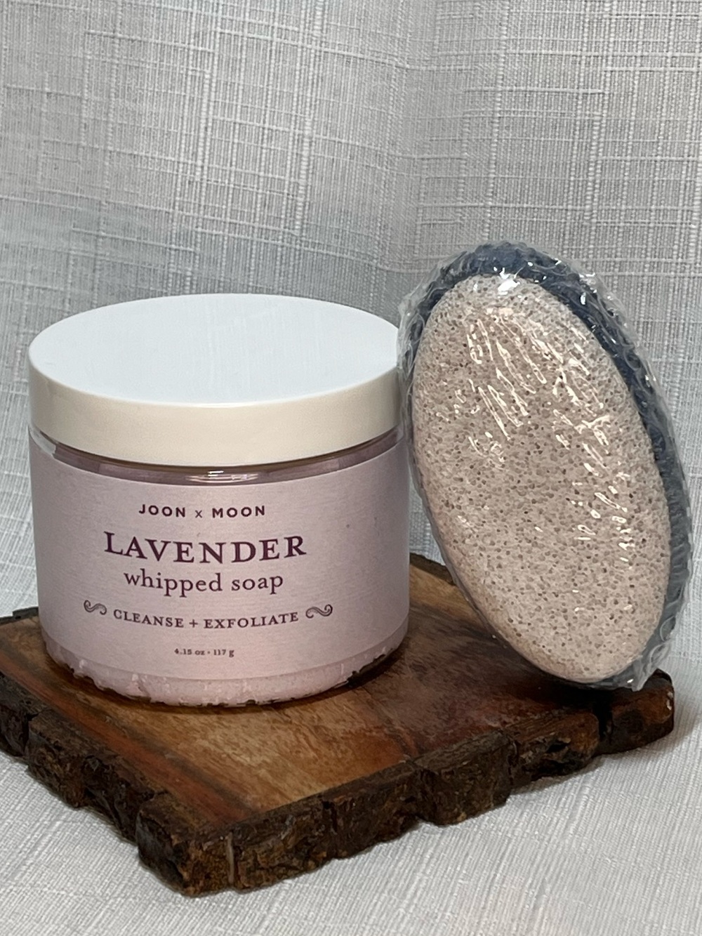 Joon x Moon Lavender Whipped Soap Exfoliating Body Scrub + Pumice Stone set